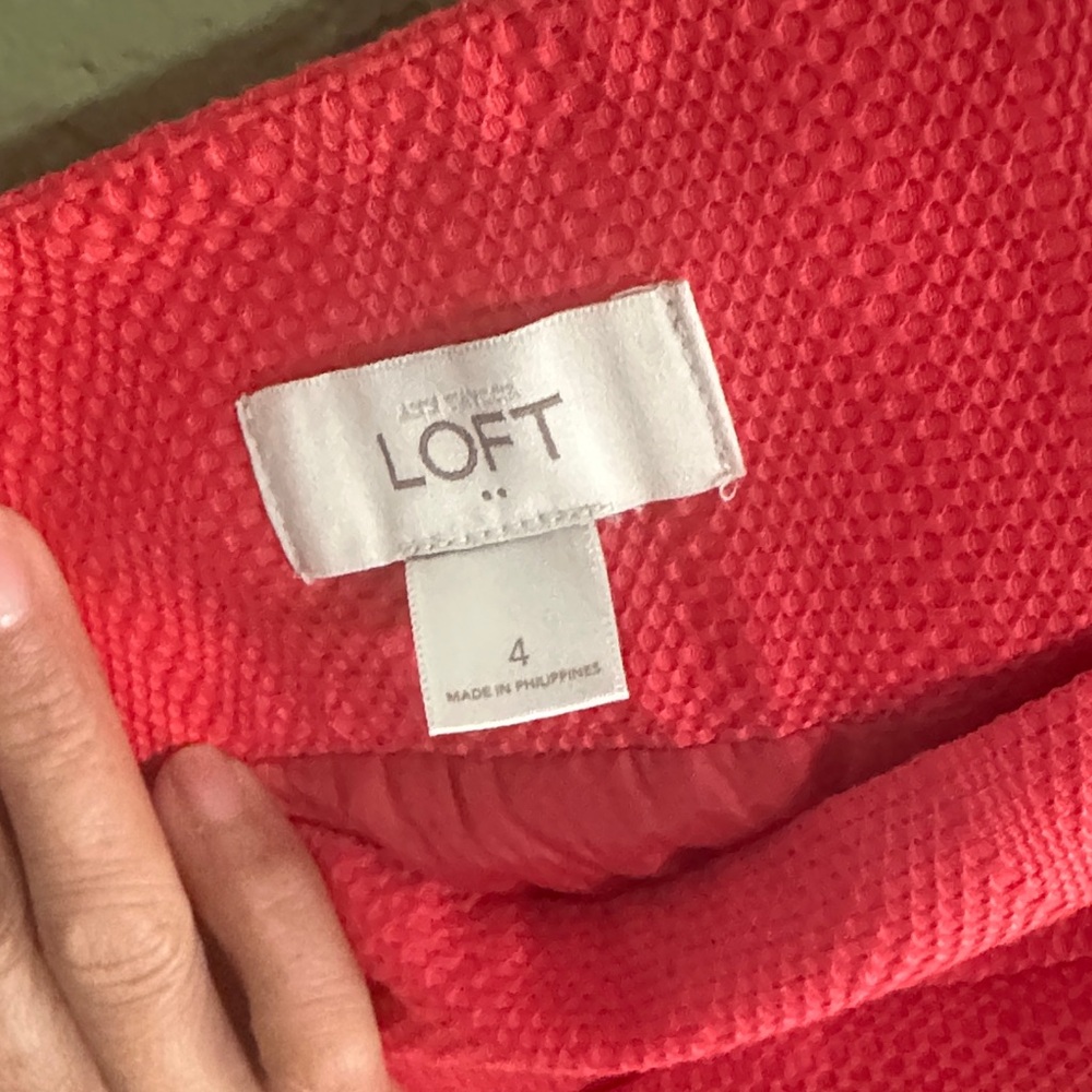 LOFT Bright Pink Textured Mini Skirt - Picture 2 of 3